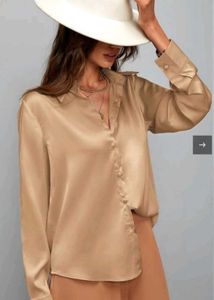 Premium Satin Collared Button-Up Shirt