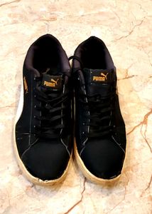 PUMA Smash-Inspired Casual Sneakers – Black/White/