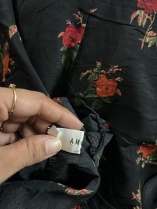 Black Floral Print Mini Dress
