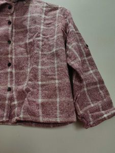Chic Pink Plaid crop sweat top