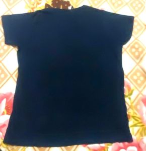 Stylish Navy Blue Colour Tshirt For Girls