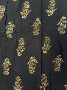 Black Strapless Paisley Print Kurta