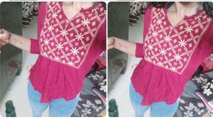 Peplum Top Combo Umbrella Sleeve .