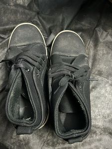 Black Canvas High-Top Sneakers