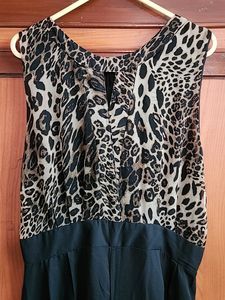 Tiger Print Branded Jumpsuit