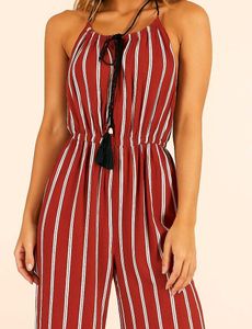 Striped Maroon Jumpsuit