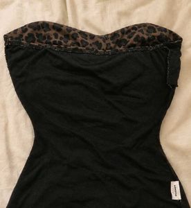 Leopard Print Strapless Top