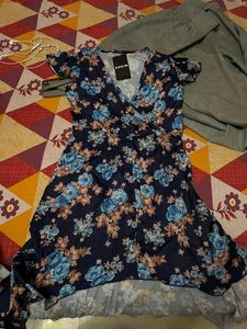 Floral Print High-Low Dress
