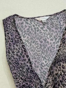 Vintage Y2K Sheer Purple Leopard Lace Trim Dress