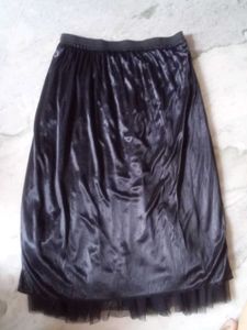 Black Tulle Midi Skirt