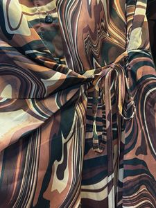 COFFEE SWIRL // Brand New Marble Print Wrap Dress
