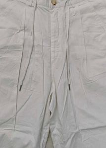 White Wide Leg Cropped Pants