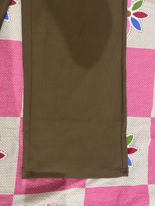 Stylish Wide Leg Brown Trousers