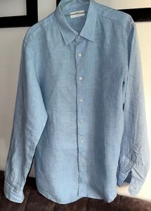 Uniqlo Light Blue Linen Shirt