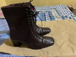 Lace-Up Square Toe Ankle Boots