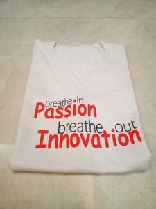 White T-Shirt with "Passion Innovation" Graphic