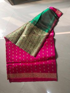 Pink &amp; Green Dress Material