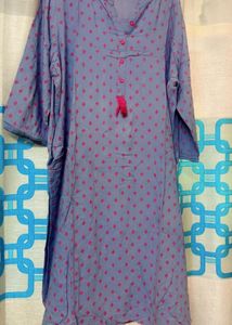 Gray Tunic Top &amp;Fushia Pink Scarf Set