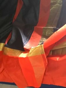 NewElegantCottonSilkSaree-Orange&amp;Blck-Extra
