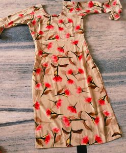 Beautiful Girls Look Plazo  Suit  With Dupatta  Febric Satan Silk  Colour  Brown&  Red  For Girls 19-20 Years   Design Bajoo   Size XS  Margin Also