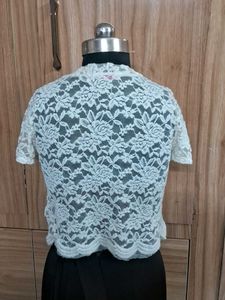 White Lace Crop Top