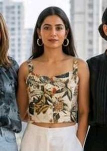 Tropical Print Crop Top