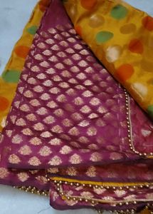 Vibrant yellow Saree with Blouse