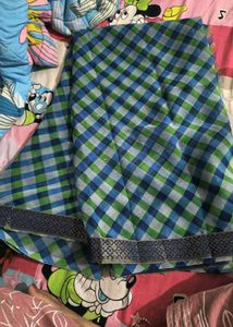 New Blue & Green Checkered Saree