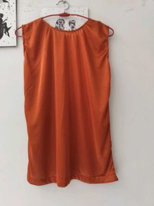 Satin Pyjama Shorts - Burnt Orange