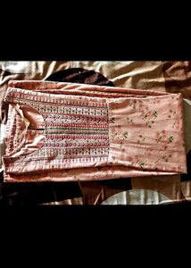 Elegant Peach Floral Anarkali Kurti
