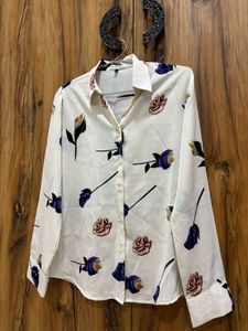 Floral Print Button-Up Shirt size L-XL