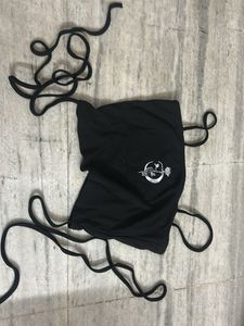 Black Tie-Front Crop Top