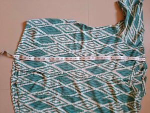 Teal Diamond Print Kurta