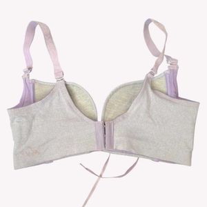 Lace-Up Front Grey Bra