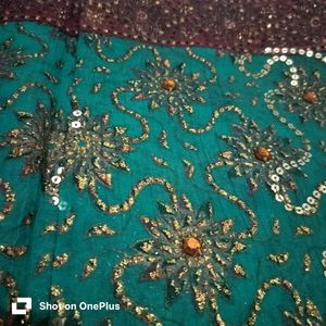 Embellished Teal Saree