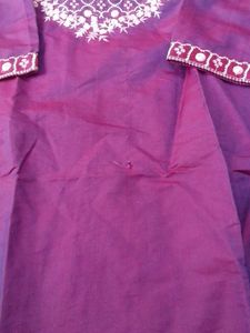 Elegant Purple Kurta Set with Mirror Work