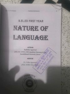 B.EL.ED First Year: Nature of Language