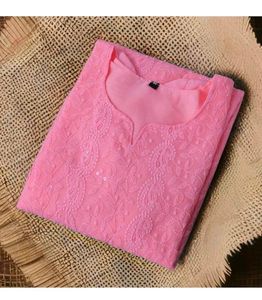 Pink Chikankari Kurti