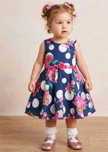 Navy Floral & Polka Dot Dress