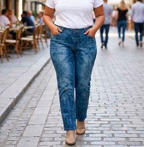 Stylish Blue Printed Jeans