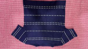 Navy Blue Striped Blouse