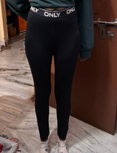 ONLY black logo waistband leggings