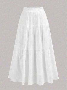 White Tiered Maxi Skirt