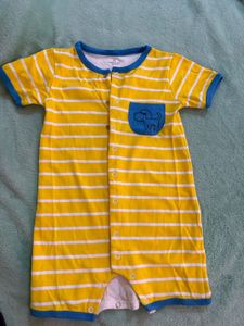 Baby Yellow Stripe Dog Romper