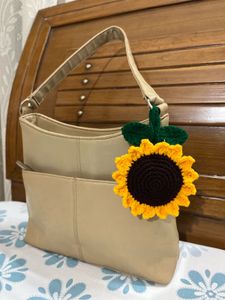 Crocheted Sunflower Bag Charm