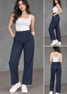 women's Navy Blue Casual Trousers