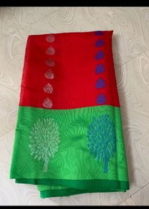 Elegant Red &amp; Green Saree