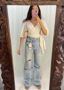 Textured Wrap Top