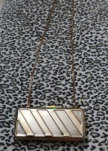 Vintage Gold Metallic Clutch with Chain Strap