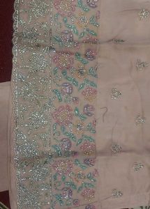 embroidery peach suit set